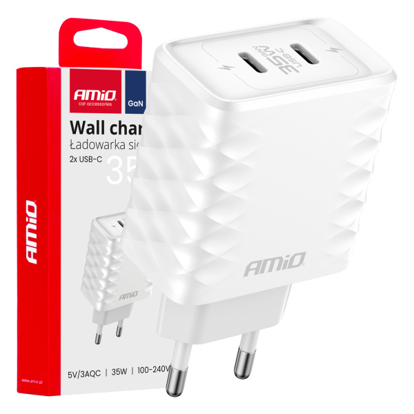 04288 Încărcător de perete 35W, 2xUSB-C (GSM)