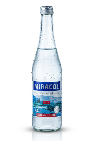 Apă potabilă carbogazificată MIRACOL   0,5 L (sticlă), 12 buc