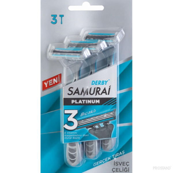 DERBY SAMURAI3 PLATINUM Aparate de ras de unică folosință, 3 lame, 3 buc., blister