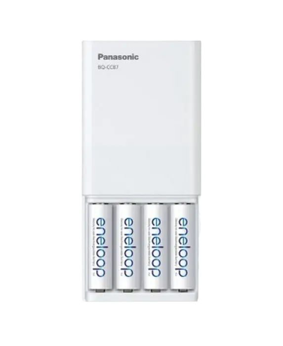 Încărcător Acumulatori Panasonic BQ-CC87USB, Alb