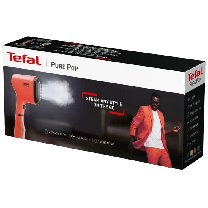 Aparat de călcat vertical cu aburi Tefal DT2022E1, Roșu