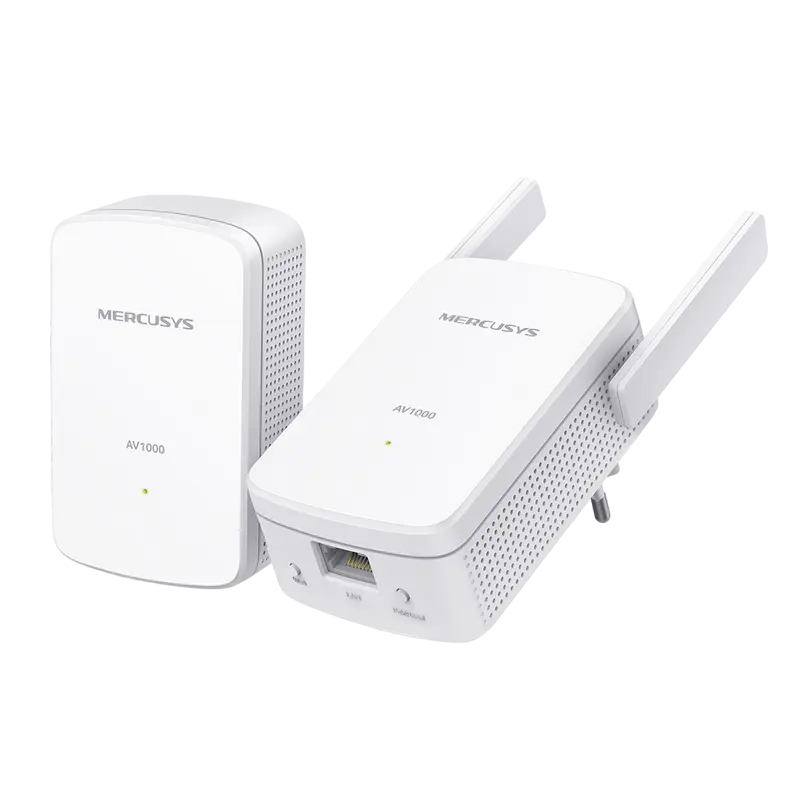 Wi-Fi + Powerline adapter MERCUSYS MP510 KIT, AV1000, 1000 Mbps, Alb