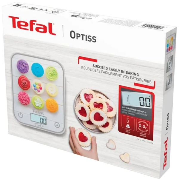 Cântar electronic de bucătărie Tefal BC50D4V0, Gri