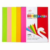 Set hartie colorata A4 neon, 100 coli, 5 culori intense, 80g/mp, hartie printare, craft DIY, proiecte scolare