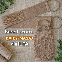 Mănușă de baie din iută.