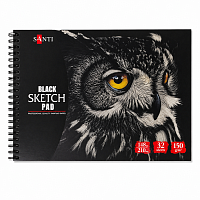 Album desen hartie neagra A5 Santi, 32 file, 150g/mp, sketchbook profesional