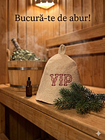 Pălărie de saună cu inscripție.