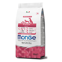 MONGE dry dog all breed adult Beef/Rice 12 kg, hrană uscată pentru câini
