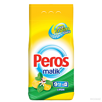 PEROS Detergent praf automat 9 kg, ambalaj moale Lemon / galben /1865