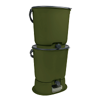 Set coșuri pentru compostare Bokashi Organko Essential Olive + bază, 15.3L x 2