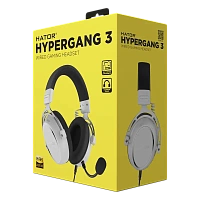 Căști gaming HATOR Hypergang 3, Cu fir, Alb