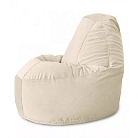 Fotoliu Bean Bag Lux din velur, culoare bej