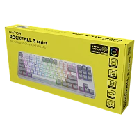 Tastatură HATOR Rockfall 3 TKL, Cu fir / Fără fir, Alb