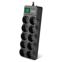 Prelungitor electric SVEN SF-10E-16, 10 Prize, 5m, Negru
