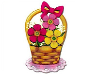 Aplicaţie - Coşuleţ cu flori art.AP-23 (fără suport)