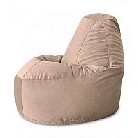Fotoliu Bean Bag Lux din velur, culoare cafea