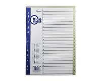 Set Separatoare Documente Numerotate 1-20 A4, Plastic Alb/Gri, Organizare pentru Birou si Scoala
