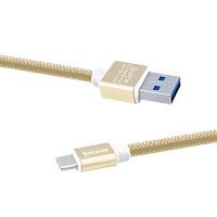 Cablu încărcare și sincronizare Xpower Type-C cable Nylon, USB Type-A/Type-C, 1m, Auriu