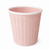 Cos hartii plastic, 28 cm diametru superior, model impletit, rotund, cos pentru gunoi birou, cos deseuri office, usor si rezistent