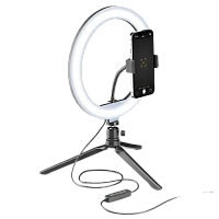 Lampă circulară Cellularline Selfie Ring Multicolor - Universale, Negru