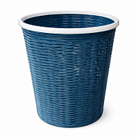 Cos hartii plastic, 28 cm diametru superior, model impletit, rotund, cos pentru gunoi birou, cos deseuri office, usor si rezistent