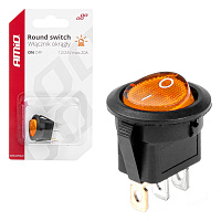 03085 Intrerupator rotund cu lumina galbena 12/24V max 20A ON/OFF