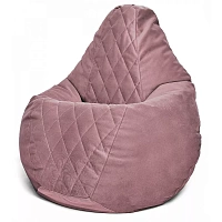 Fotoliu BeanBag din velur Maserrati "Romb", marimea "L" culoare pudra