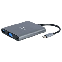 Adaptor Video Cablexpert A-CM-COMBO6-01, USB Type-C - VGA, HDMI, USB Type-C, USB Type-A, SD card-reader, Gri