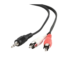 Audio Adaptor Cablexpert CCA-458/0.2, 3.5mm 3-pin (M) - 2x RCA (M), 0,2m, Negru