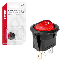 03086 Intrerupator rotund cu lumina rosie 12/24V max 20A ON/OFF