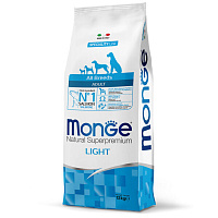 MONGE dry dog all breed adult LIGHT Salmone/Rice 12 kg, hrană uscată pentru câini