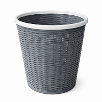 Cos hartii plastic, 28 cm diametru superior, model impletit, rotund, cos pentru gunoi birou, cos deseuri office, usor si rezistent