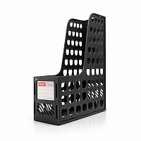 Suport documente vertical A4, 1 compartiment, plastic rezistent, organizator birou, tava fisiere, biblioraft, negru