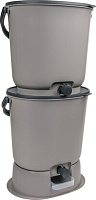 Set coșuri pentru compostare Bokashi Organko Essential Light-Grey + bază, 15.3L x 2