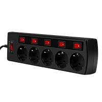 Prelungitor electric SVEN SF-05PL, 5 Prize, 3m, Negru