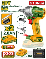 Mașină de înșurubat hibridă cu impact cu acumulator 20V 210Nm; Jadever