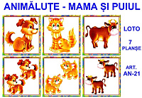 AN-21 Joc Loto Animăluţe - Mama şi puiul