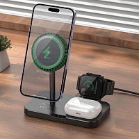 HOCO CQ12 Joyfull 3-in-1 wireless fast charger black