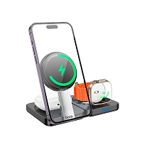 HOCO CQ11 Ingenious 3-in-1 folding magnetic wireless charger black