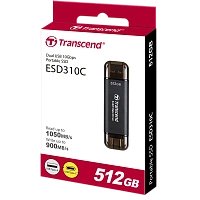 SSD portabil extern Transcend ESD310C, 512 GB, Negru (TS512GESD310C)