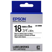 Cartuş de bandă Epson LK-5WBN, 18 mm x 9 m