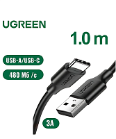 Cablu Ugreen USB - USB Tip C cu încărcare rapidă 3.0 3A 0.25m negru (US287 60114)