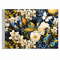 Album desen A4, Bourgeois, 40 file 100g, alb, prindere pe capse