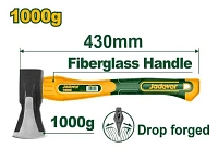 Topor-ciocan cu mâner din fibră de sticlă 1000g Jadever