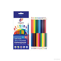 Creioane color 12buc/24 cul Duo Classica hexagon  33С 2190-08  Луч