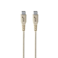 Cablu încărcare și sincronizare Cellularline Become Eco Cable, USB Type-C/USB Type-C, 1,2m, Bej
