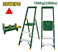 Scară de uz casnic din aluminiu și oțel 3 trepte cu platformă 150 kg Jadever JDLD1H03