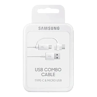 Cablu de încărcare Samsung EP-DG930DWEGRU, USB Type-A/Micro USB, USB Type-C, 1,5m, Alb