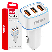 03889 Incarcator auto 3x USB-A 30W 12/24V