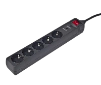 Prelungitor electric Gembird SPG5-C-5, 5 Prize, 1.5m, Negru